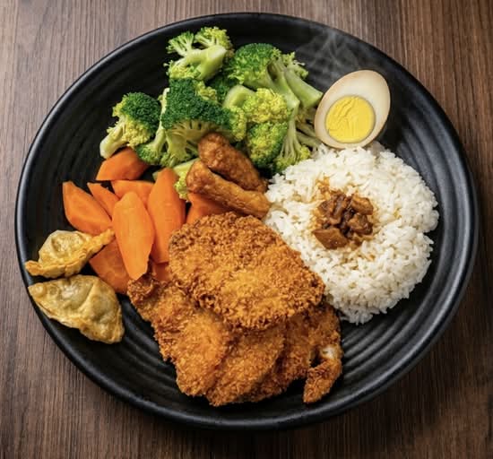 Deep Fried Fish Cutlet Rice Platter 炸鱼排饭套餐